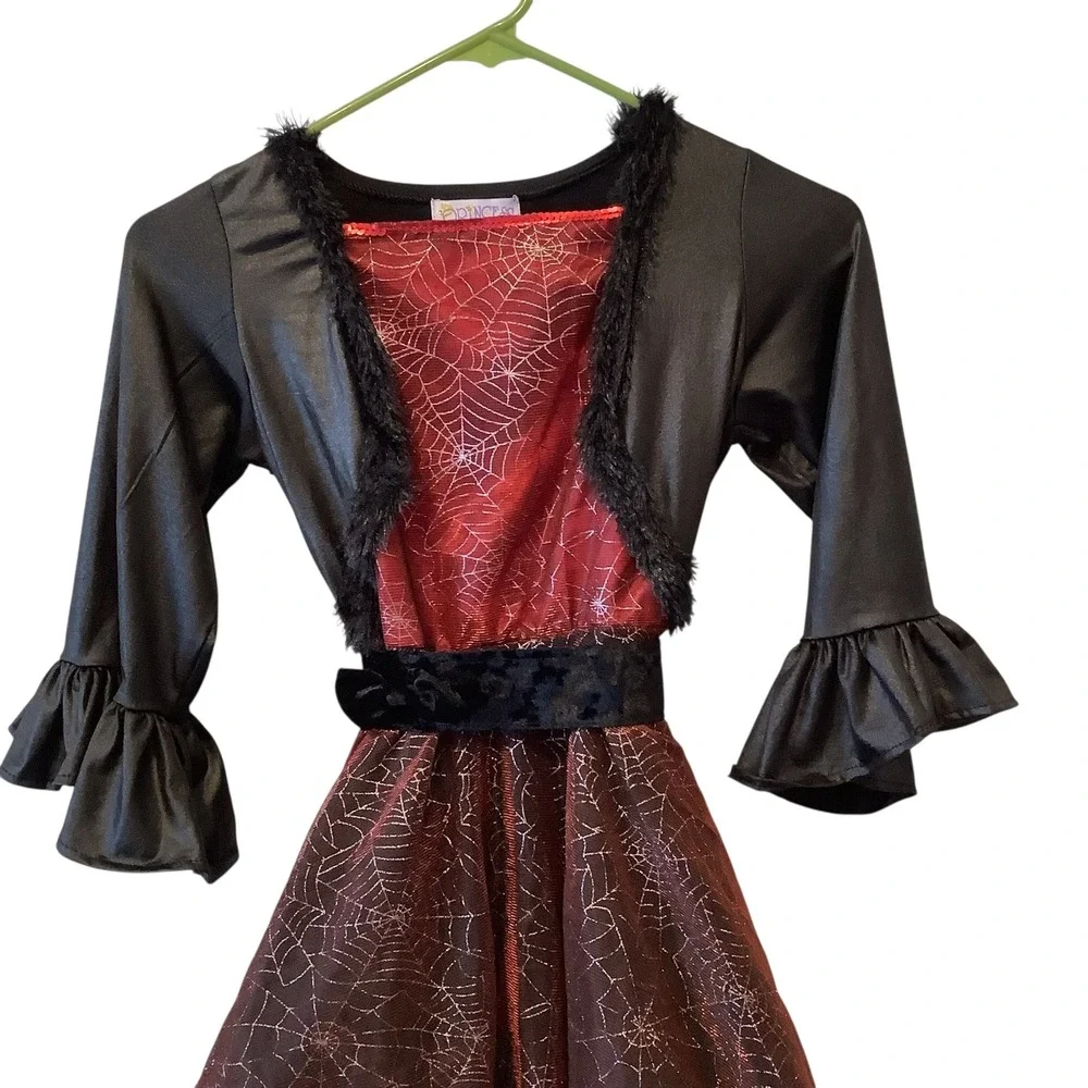 Princess Paradise Kids Spooky Widow Dress Halloween Costume Red Black Medium